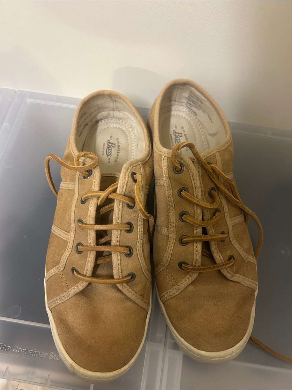 Bass Tan Suede Women's Lace-Up Sneakers